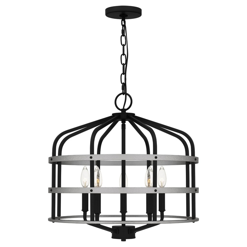 Quoizel QP5346MBK Avignon Five Light Pendant, Matte Black (Discontinued)