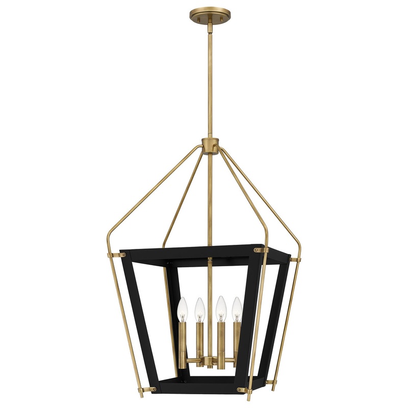 Quoizel QP5348EK Abbeville Four Light Pendant, Earth Black