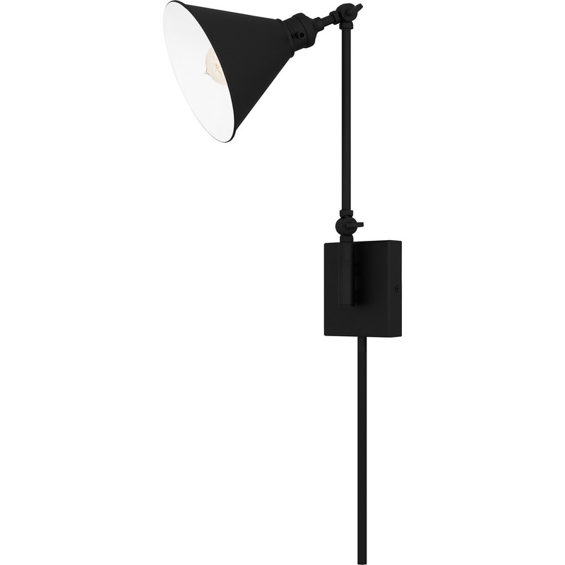 Quoizel QW16133MBK Quoizel Wood One Light Wall Sconce, Matte Black (Discontinued)