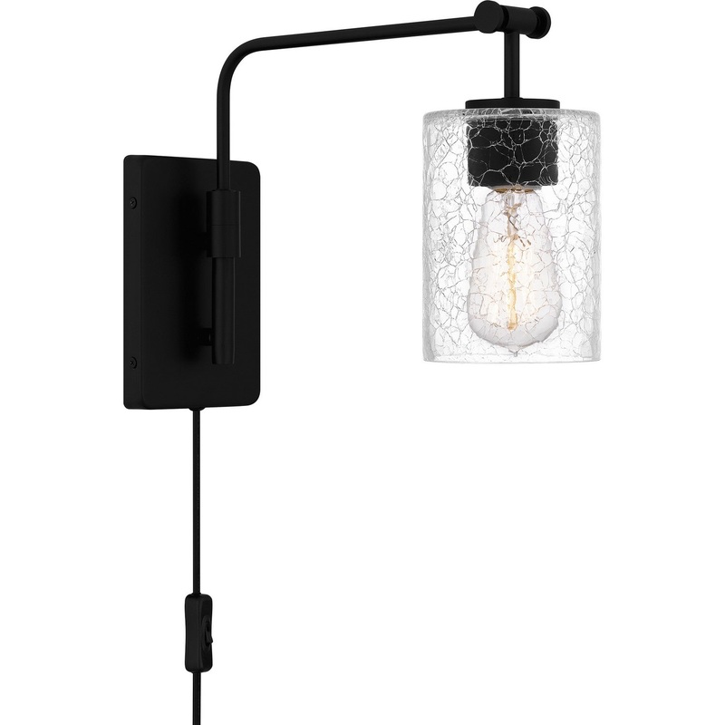Quoizel QW16134MBK Quoizel Wood One Light Wall Sconce, Matte Black (Discontinued)