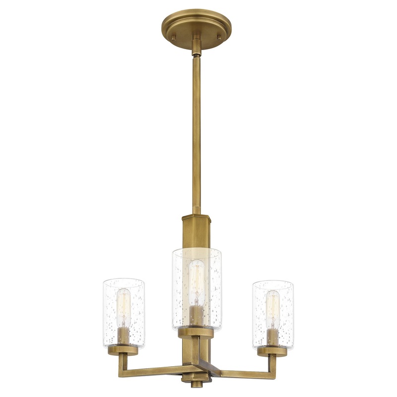 Quoizel SUN2815WS Sunburst Three Light Pendant, Weathered Brass (Discontinued)