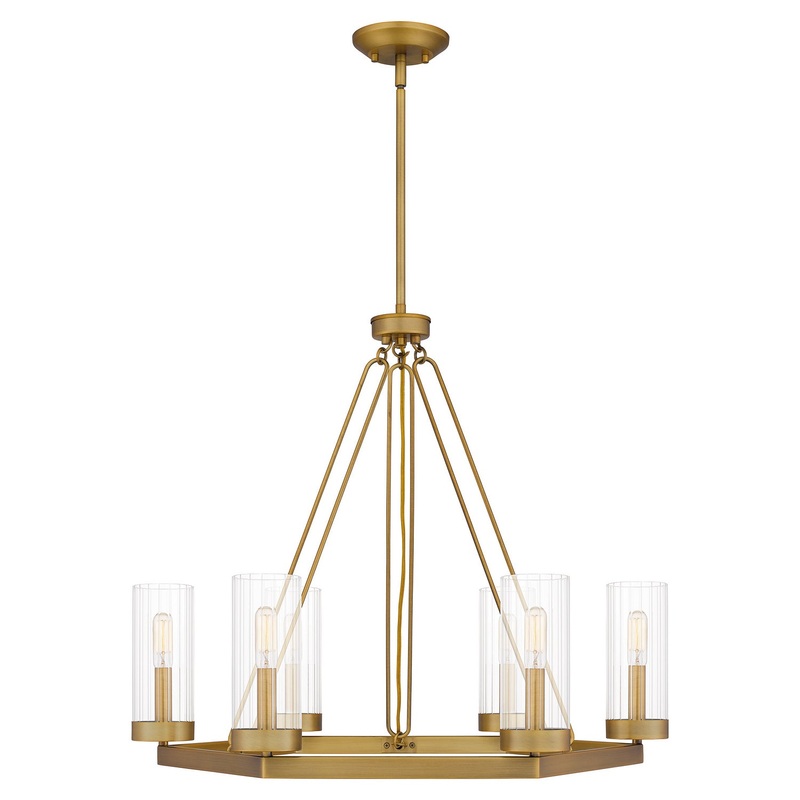 Quoizel VLS5028AB Valens Six Light Chandelier, Aged Brass