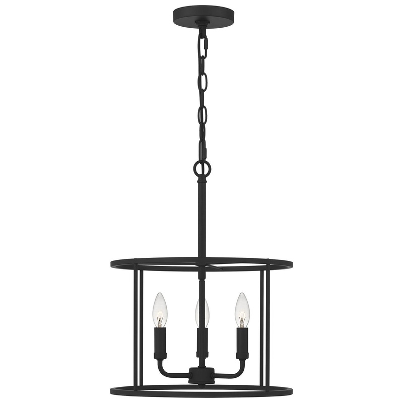 Quoizel ABR2814MBK Abner Three Light Pendant, Matte Black