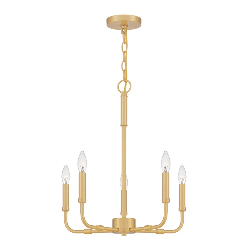 Quoizel ABR5018AB Abner Five Light Chandelier, Aged Brass