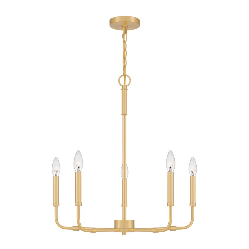 Quoizel ABR5024AB Abner Five Light Chandelier, Aged Brass