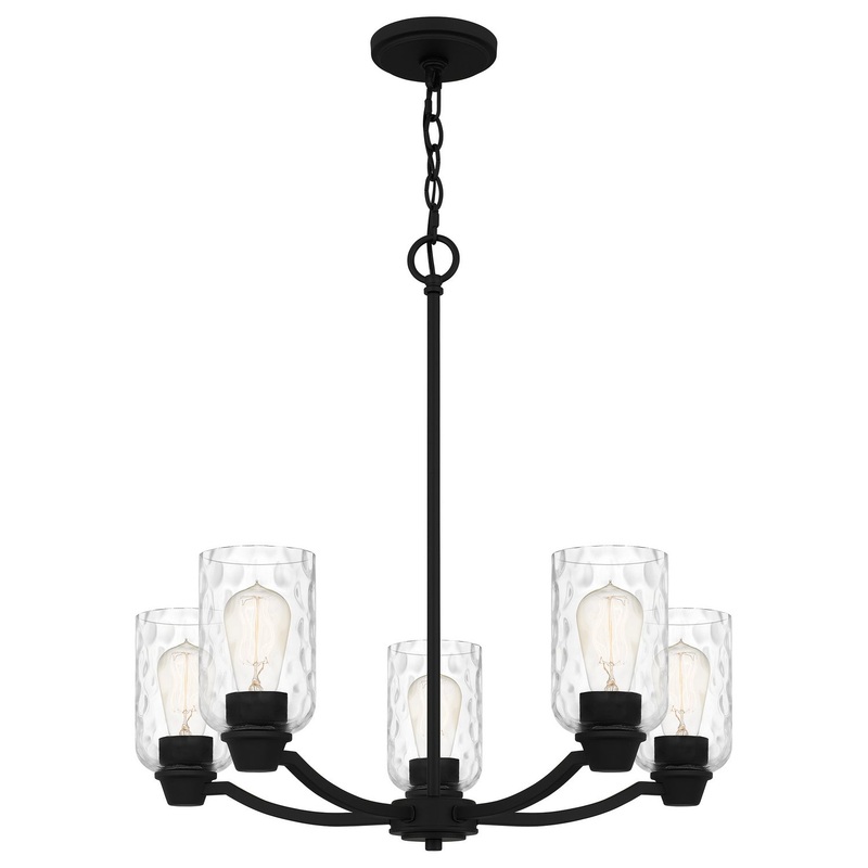 Quoizel ACA5024MBK Acacia Five Light Chandelier, Matte Black