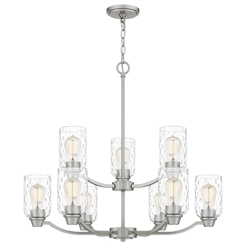 Quoizel ACA5029BN Acacia Nine Light Chandelier, Brushed Nickel