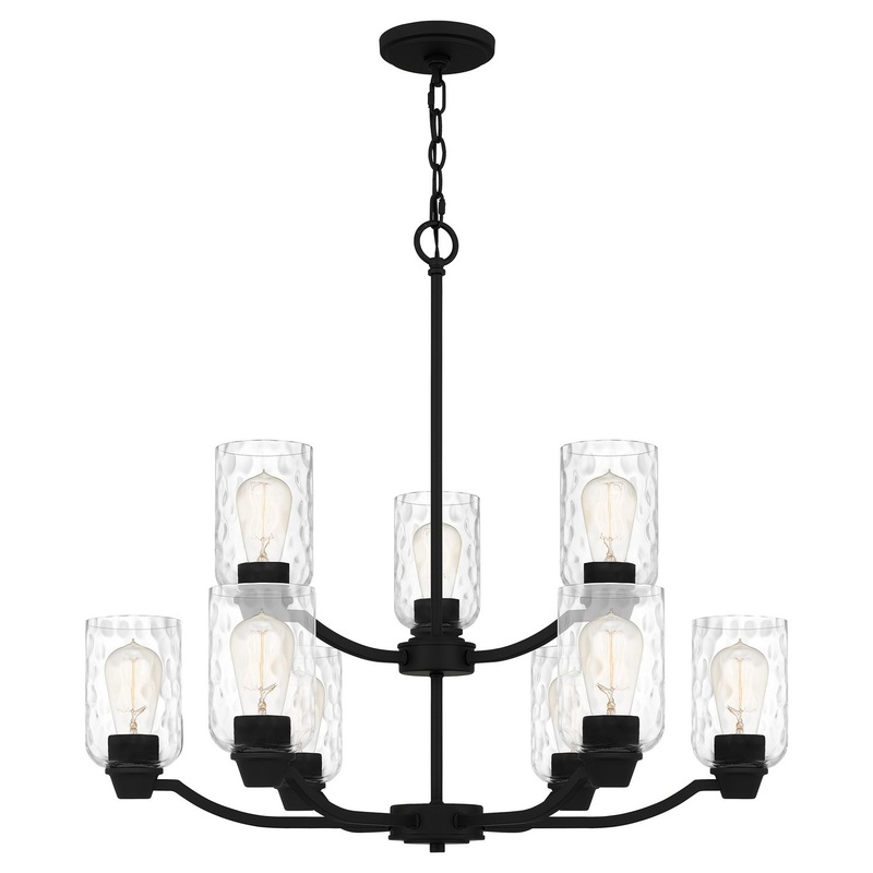 Quoizel ACA5029MBK Acacia Nine Light Chandelier, Matte Black (Discontinued)