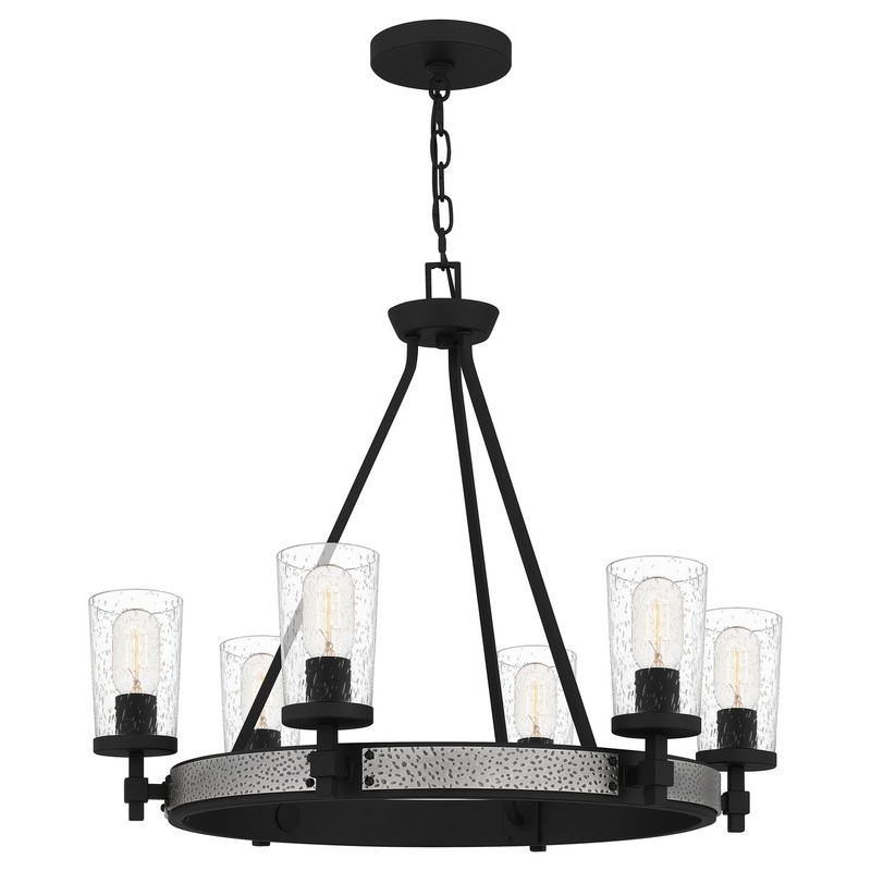 Quoizel ALP5026EK Alpine Six Light Chandelier, Earth Black (Discontinued)