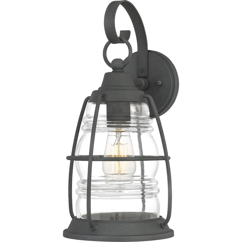 Quoizel AMR8408MB Admiral One Light Outdoor Lantern, Mottled Black (Discontinued)