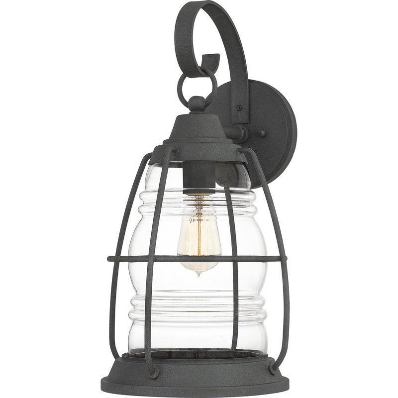 Quoizel AMR8410MB Admiral One Light Outdoor Lantern, Mottled Black