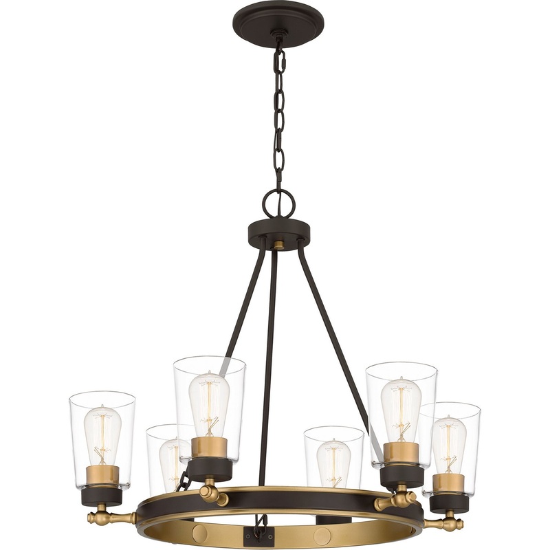Quoizel ATO5025OZ Atwood Six Light Chandelier, Old Bronze