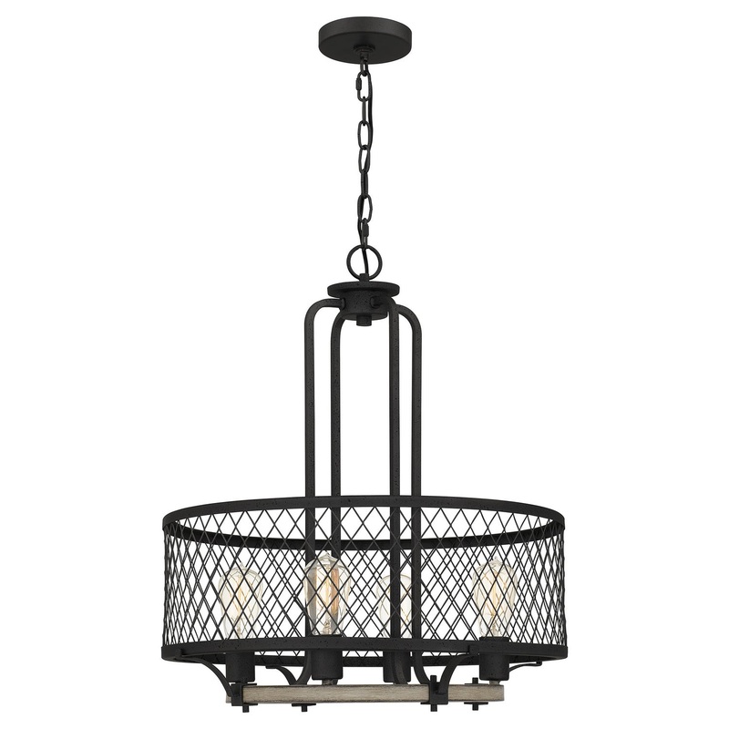 Quoizel BEO2821DO Benton Four Light Pendant, Distressed Iron (Discontinued)