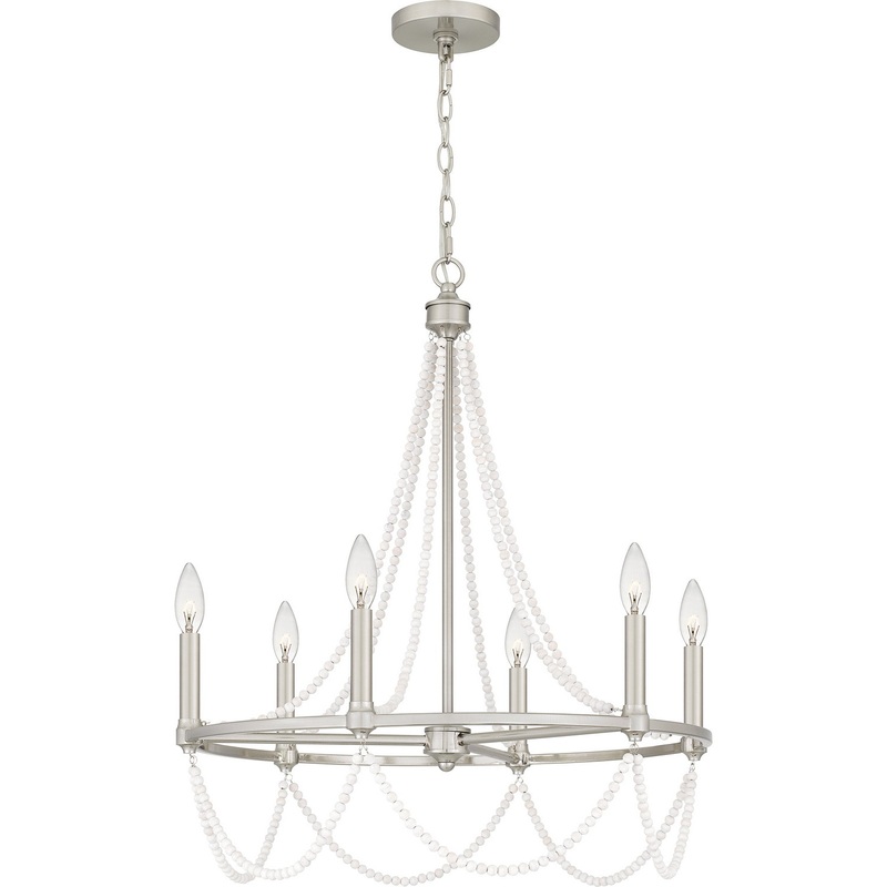 Quoizel BGA5021BN Brigitta Six Light Chandelier, Brushed Nickel