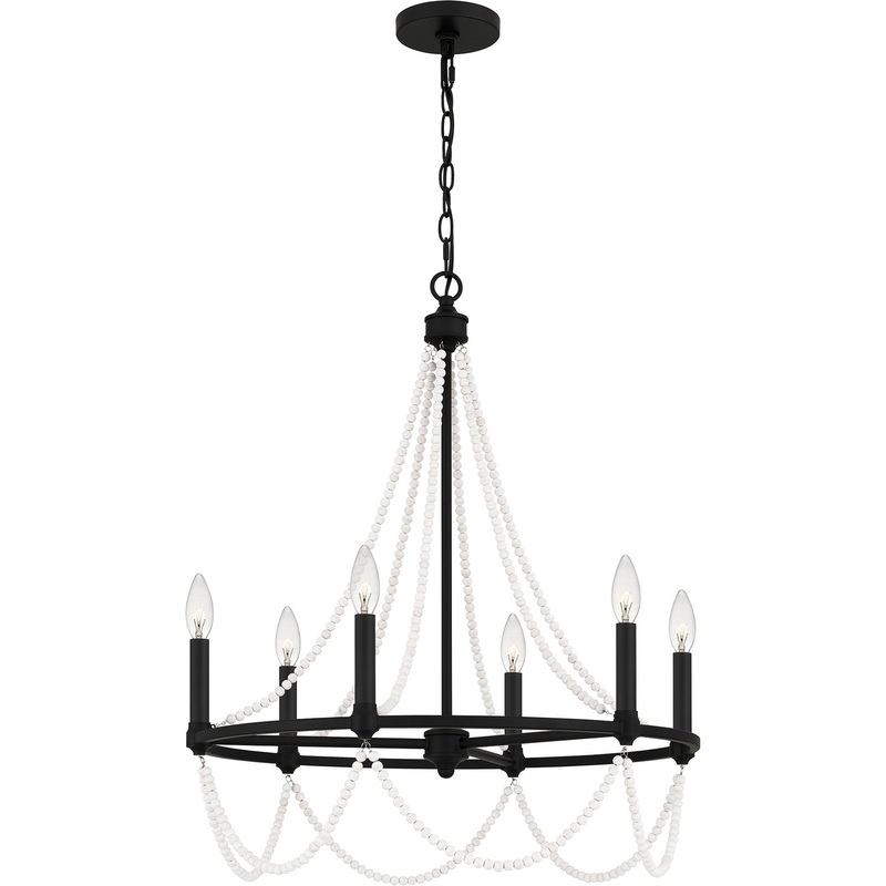 Quoizel BGA5021MBK Brigitta Six Light Chandelier, Matte Black