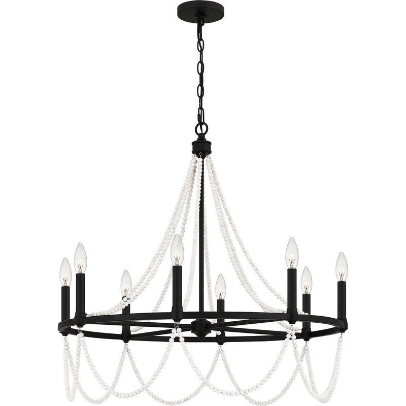 Quoizel BGA5030MBK Brigitta Eight Light Chandelier, Matte Black