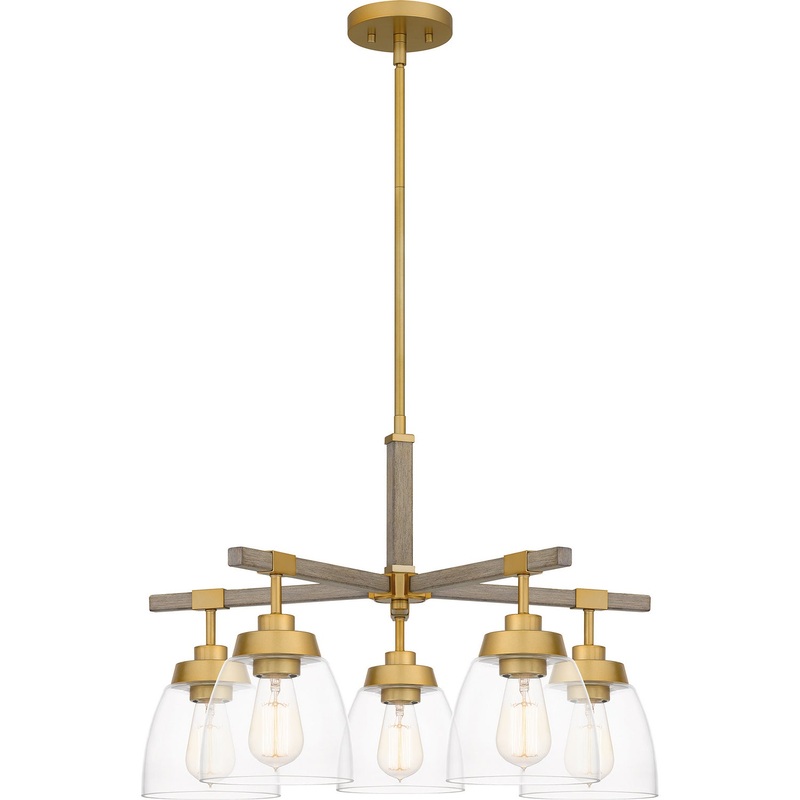 Quoizel BKT5024LG Burkett Five Light Chandelier, Light Gold