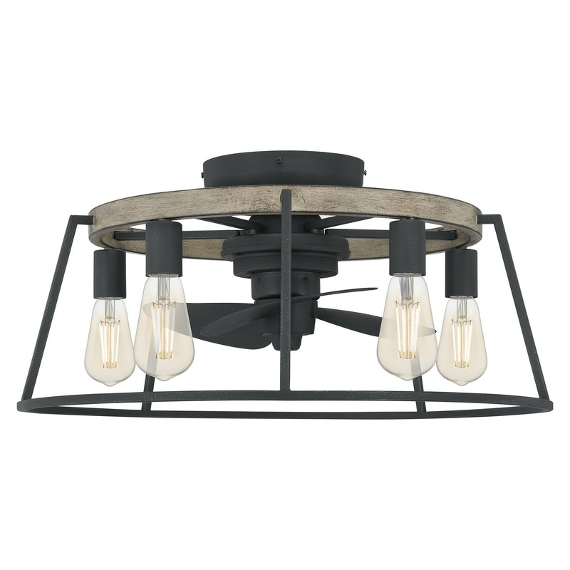 Quoizel BRT3124GK Brockton Five Light Fandelier, Grey Ash