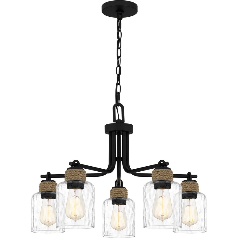 Quoizel BTC5025MBK Baltic Five Light Chandelier, Matte Black