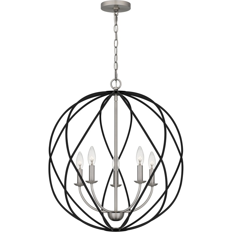 Quoizel BYN2824AN Bryn Five Light Pendant, Antique Nickel