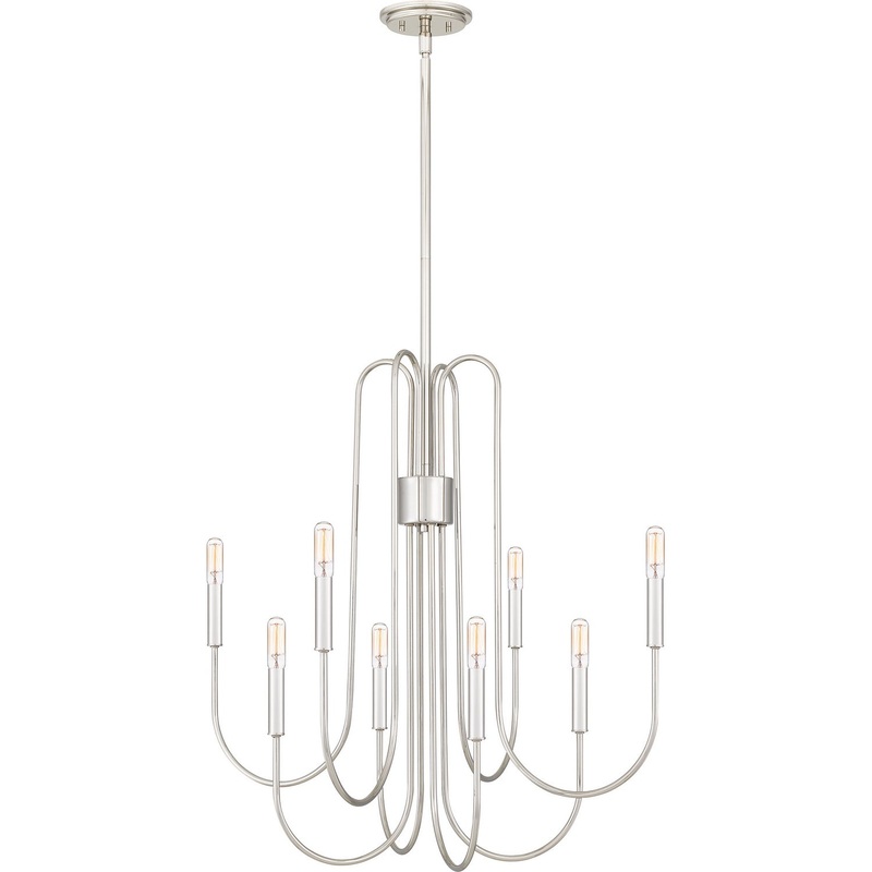 Quoizel CBR5028PK Cabry Eight Light Chandelier, Polished Nickel (Discontinued)