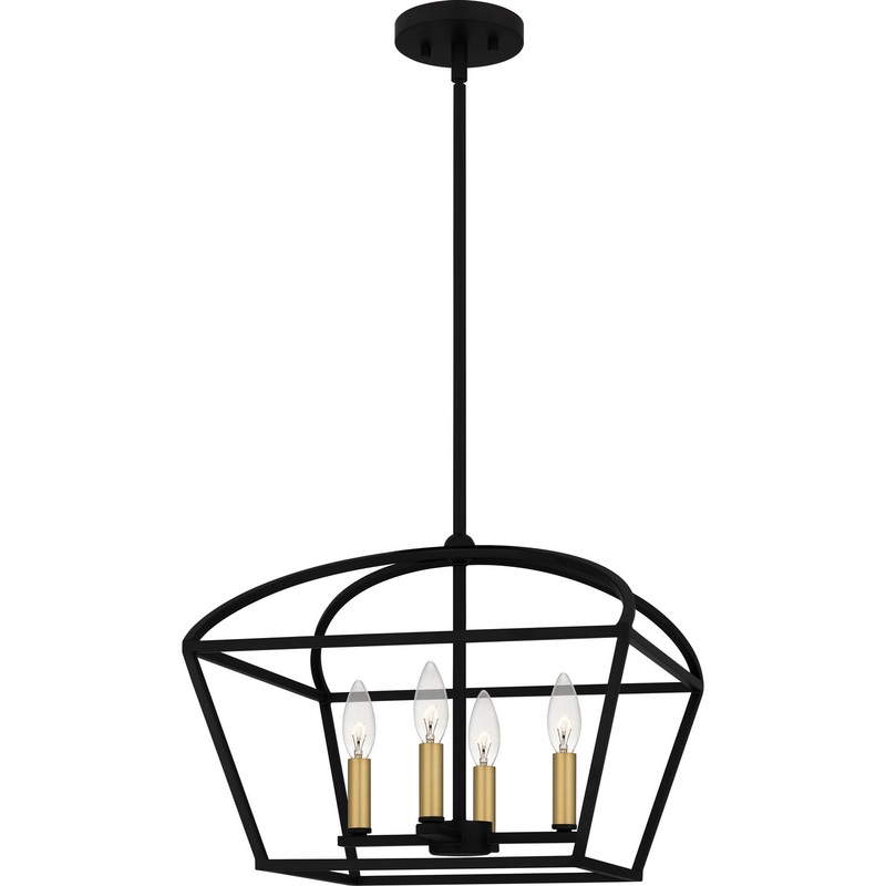 Quoizel COB2816MBK Concho Bay Four Light Pendant, Matte Black