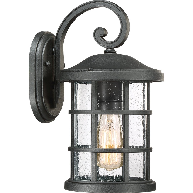 Quoizel CSE8408EK Crusade One Light Outdoor Wall Lantern, Earth Black