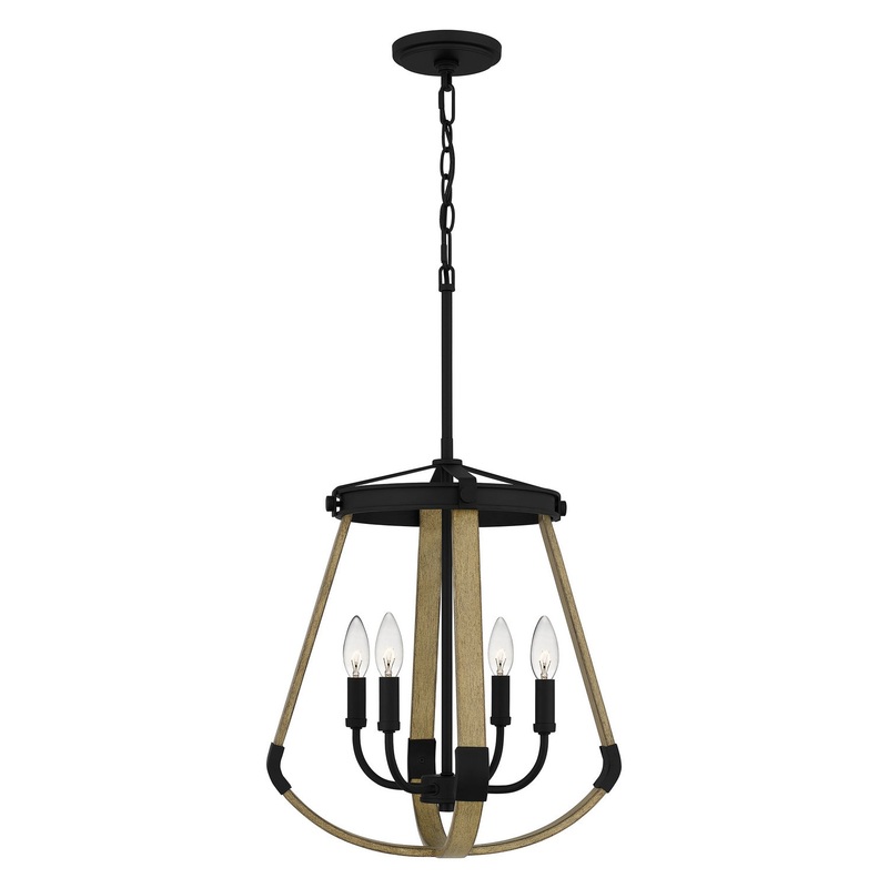 Quoizel DMA2816MBK Demura Four Light Pendant, Matte Black (Discontinued)