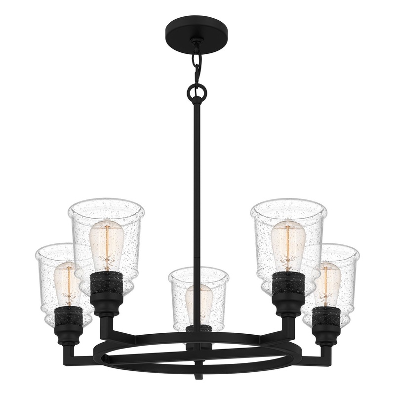 Quoizel MCI5025MBK McIntire Five Light Chandelier, Matte Black