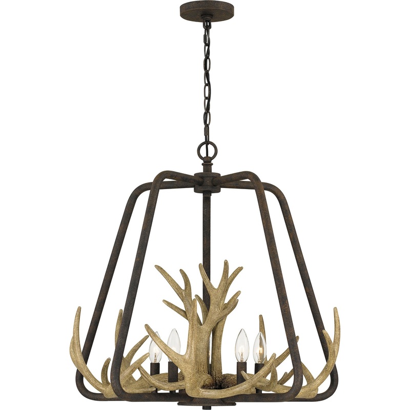 Quoizel QOP5616RK Quoizel Oversized Pendant Five Light Pendant, Rustic Black