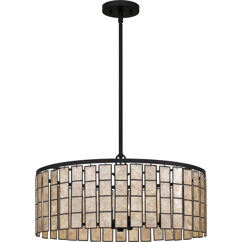 Quoizel SGLM2822MBK Seigler Four Light Pendant, Matte Black