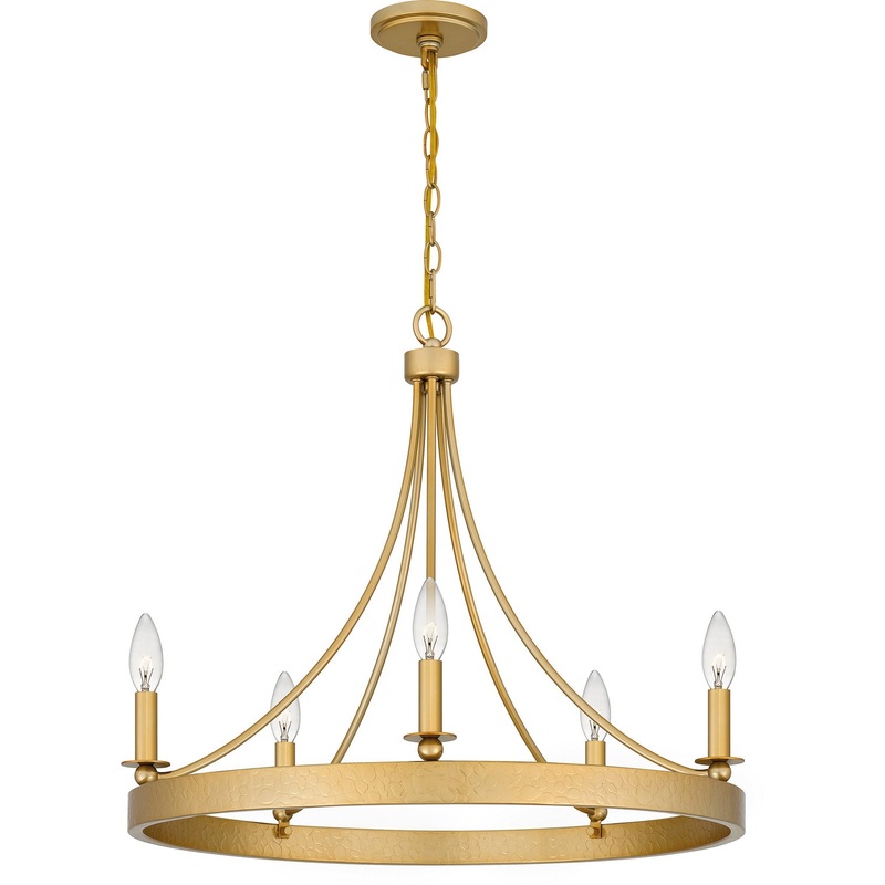 Quoizel APN5026LG Aspyn Five Light Chandelier, Light Gold