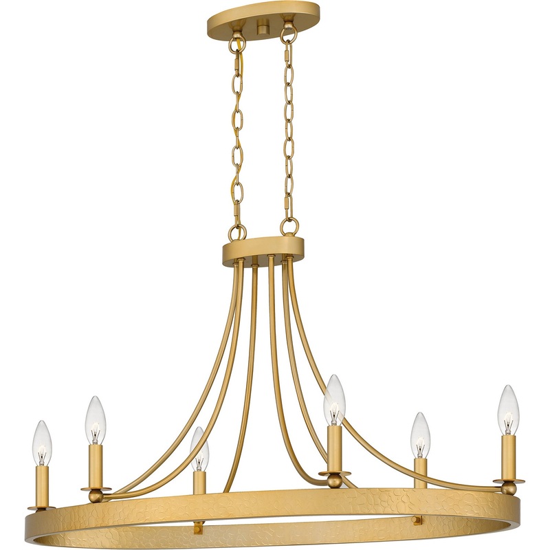 Quoizel APN636LG Aspyn Six Light Island Chandelier, Light Gold