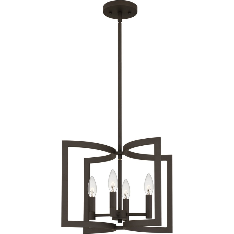 Quoizel BEU1512OZ Beaufain Four Light Pendant, Old Bronze