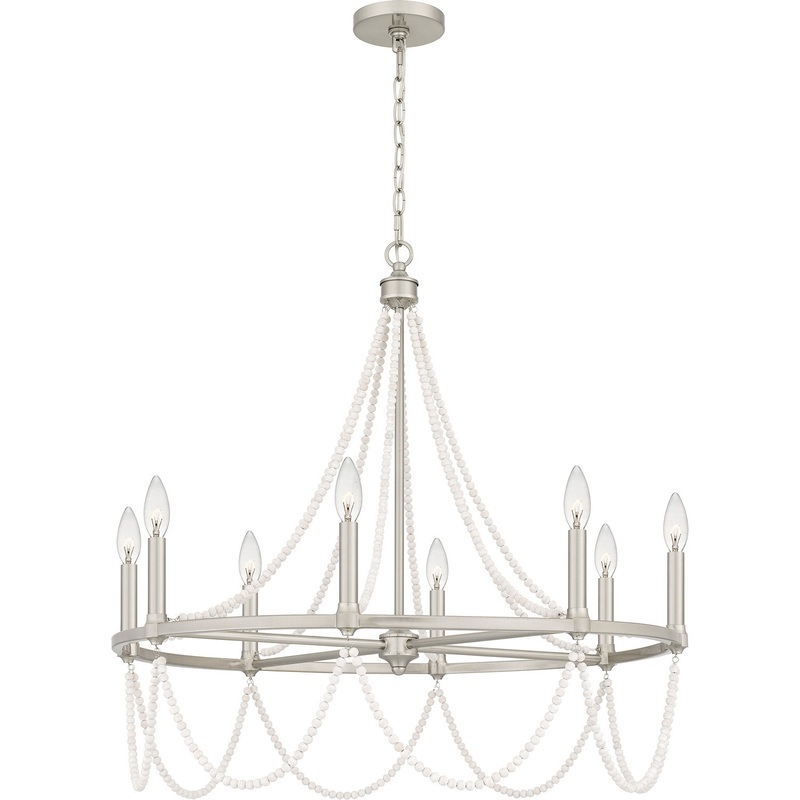 Quoizel BGA5030BN Brigitta Eight Light Chandelier, Brushed Nickel
