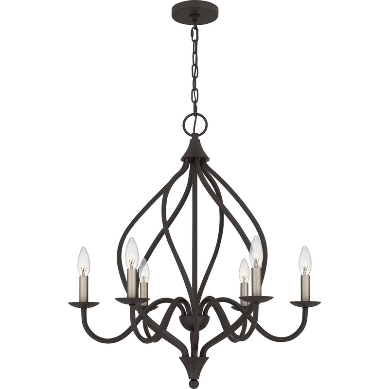Quoizel DUP5025OZ Dupont Six Light Chandelier, Old Bronze