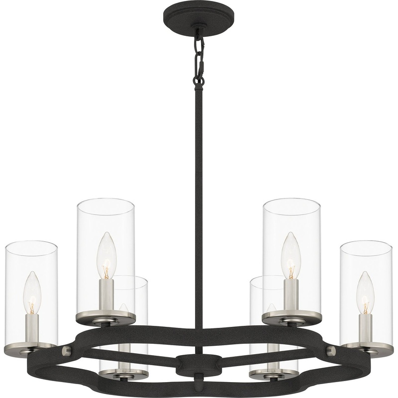 Quoizel DVY5026MB Daverty Six Light Chandelier, Mottled Black (Discontinued)