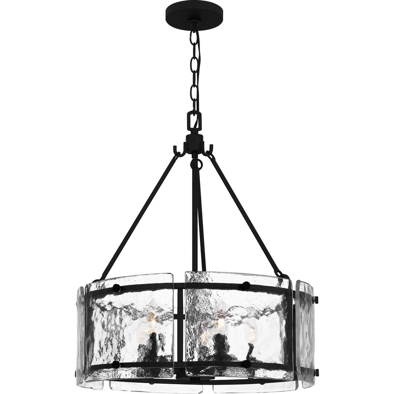 Quoizel FTS2821EK Fortress Five Light Pendant, Earth Black