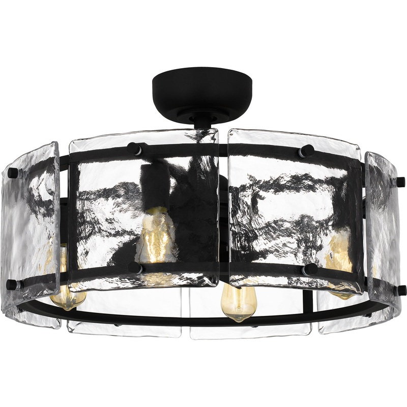 Quoizel FTS3124EK Fortress Four Light Fandelier, Earth Black