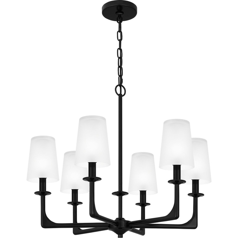 Quoizel HOG5024K Hough Six Light Chandelier, Mystic Black