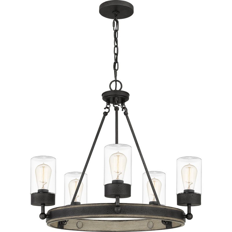 Quoizel KEL3525DO Kelleher Five Light Chandelier, Distressed Iron (Discontinued)