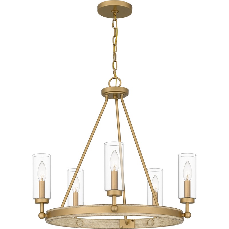 Quoizel KEL5025NWS Kelleher Five Light Chandelier, Nouveau Painted Weathered Brass