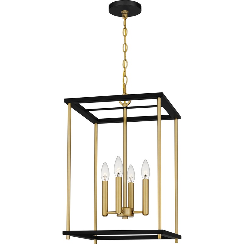 Quoizel KNW2814MBK Kynwyd Four Light Pendant, Matte Black