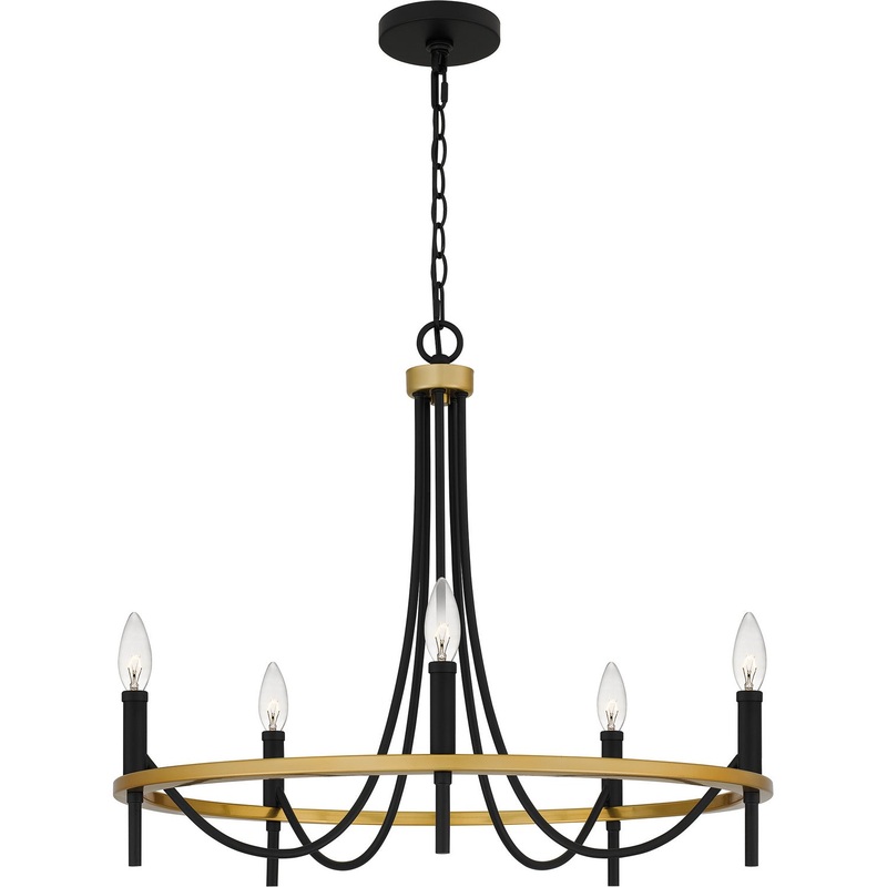 Quoizel LGR5026MBK Legare Five Light Chandelier, Matte Black
