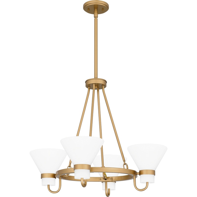 Quoizel MGD5025NWS Marigold Four Light Chandelier, Nouveau Painted Weathered Brass