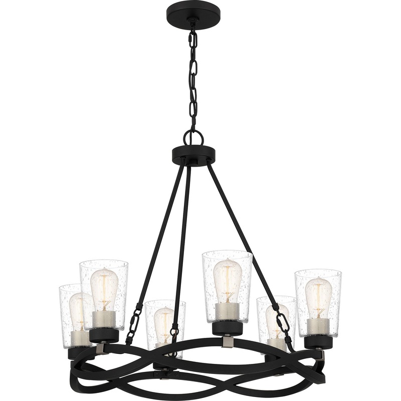Quoizel OLK5025EK Overlook Six Light Chandelier, Earth Black
