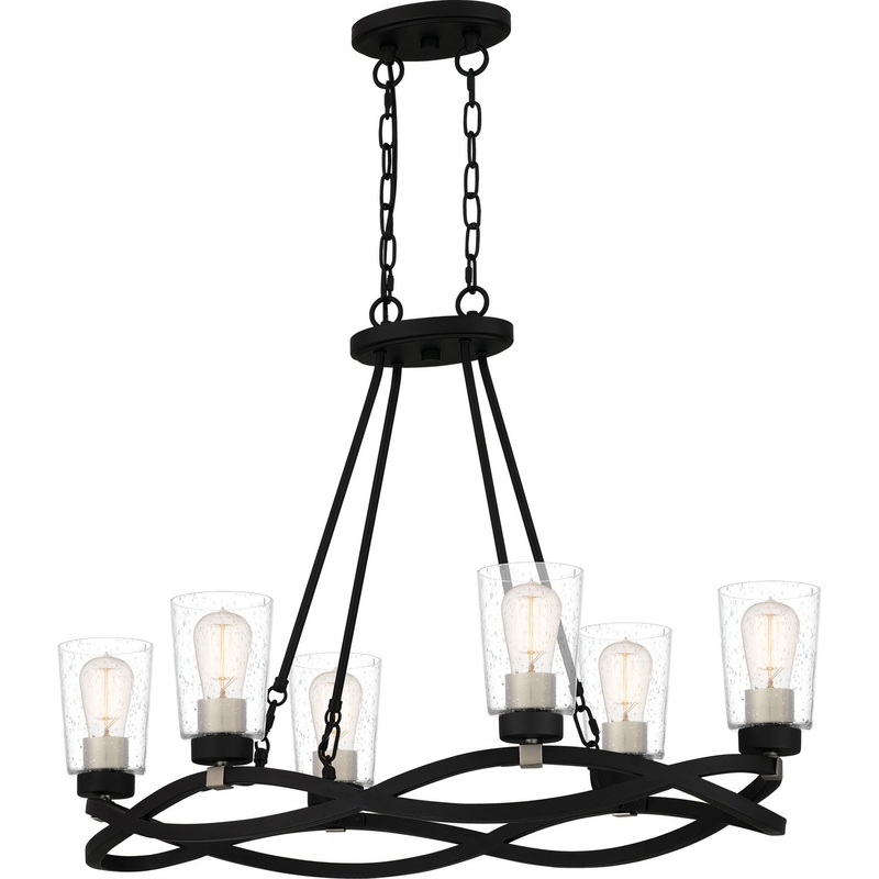 Quoizel OLK632EK Overlook Six Light Island Chandelier, Earth Black