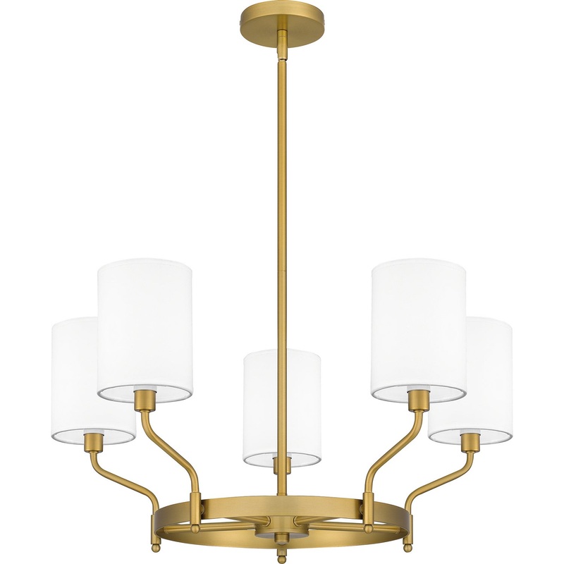 Quoizel PKN5025AB Parkington Five Light Chandelier, Aged Brass (Discontinued)