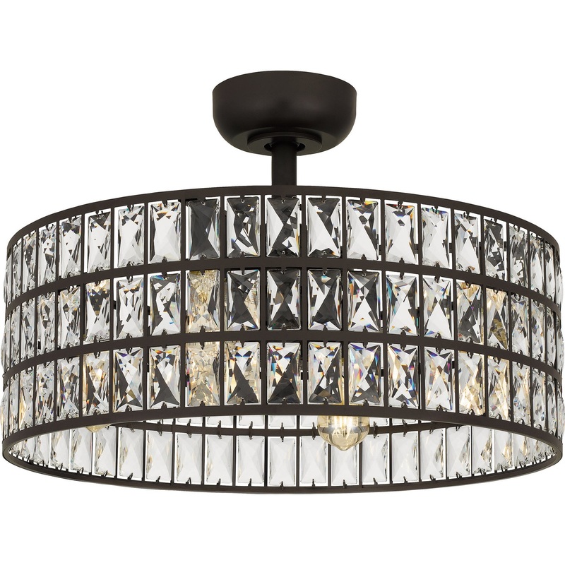 Quoizel QFA4046WT Quoizel Fandelier Four Light Fandelier, Western Bronze