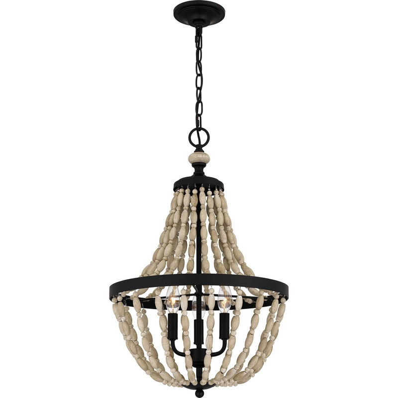 Quoizel QP5601MBK Quoizel Pendant Three Light Pendant, Matte Black
